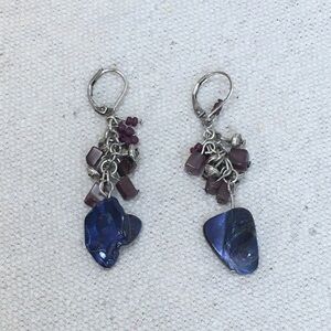 💥 2/$10  Purple and blue shell dangle earrings